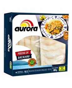BACALHAU AURORA DESSALGADO EM POSTAS CONGELADO 800G 
