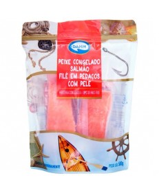 SALM&Atilde;O CONGELADO FIL&Eacute; EM PEDA&Ccedil;OS COM PELE DAMM 500G 