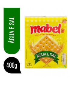 BISCOITO &Aacute;GUA E SAL MABEL PACOTE 400G 