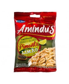 AMENDOIM AMINDU'S PIMENTA COM LIM&Atilde;O 150G 