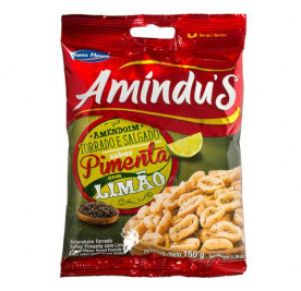AMENDOIM AMINDU'S PIMENTA COM LIM&Atilde;O 150G 