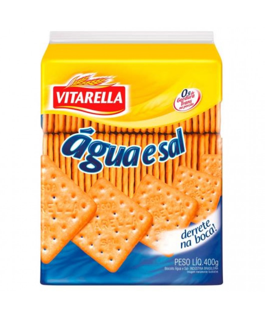 BISCOITO &Aacute;GUA E SAL VITARELLA 400G 