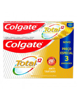3 CREME DENTAL COLGATE TOTAL 12 ANTI TÁRTARO 270G 
